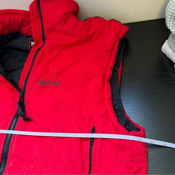 ✨ Marmot Red Puffer Zip Up Vest Medium - Picture 11 of 12
